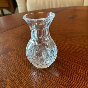 Vintage R Handcrafted Yugoslavia Lead Crystal 26% Pb0 Textured Small Vase